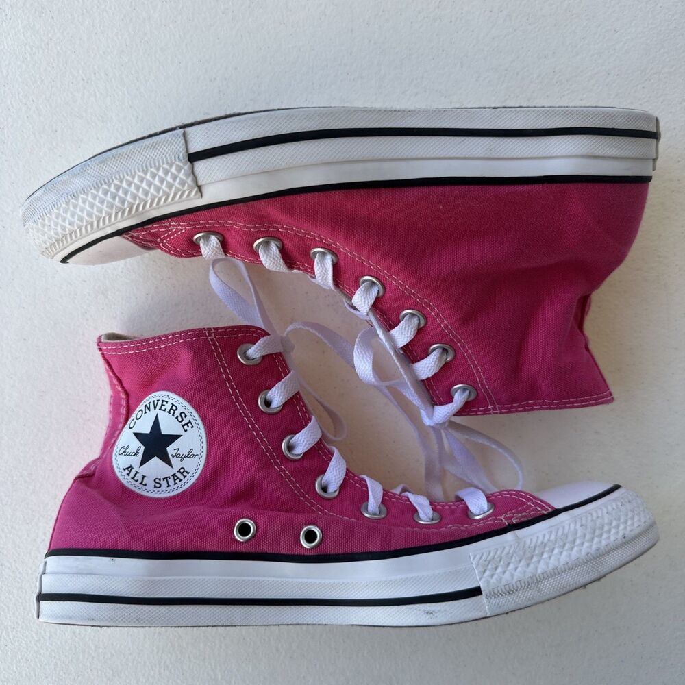 Converse Chuck Taylor All-Star Women's Sz 8 Barbie Pink High Top Sneakers Shoes - Picture 4 of 11